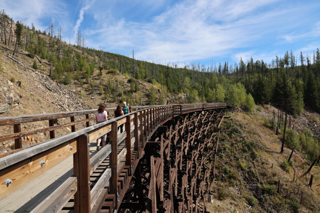 Wide angle shot of one of the Myra Canyon Trestles in Kelowna British Columbia